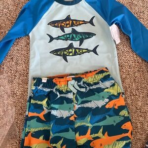 2t-3T Swim shirt rashguard and trunks